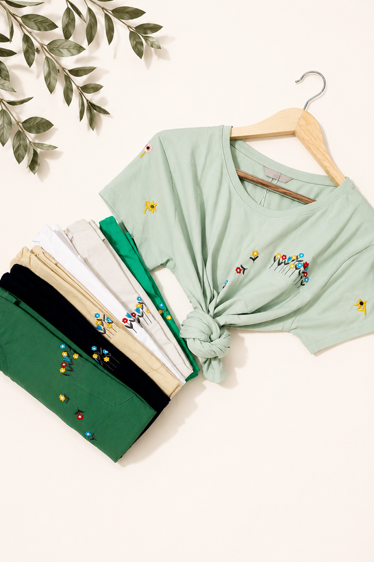 تیشرت H&M طرح گل جنس نخی