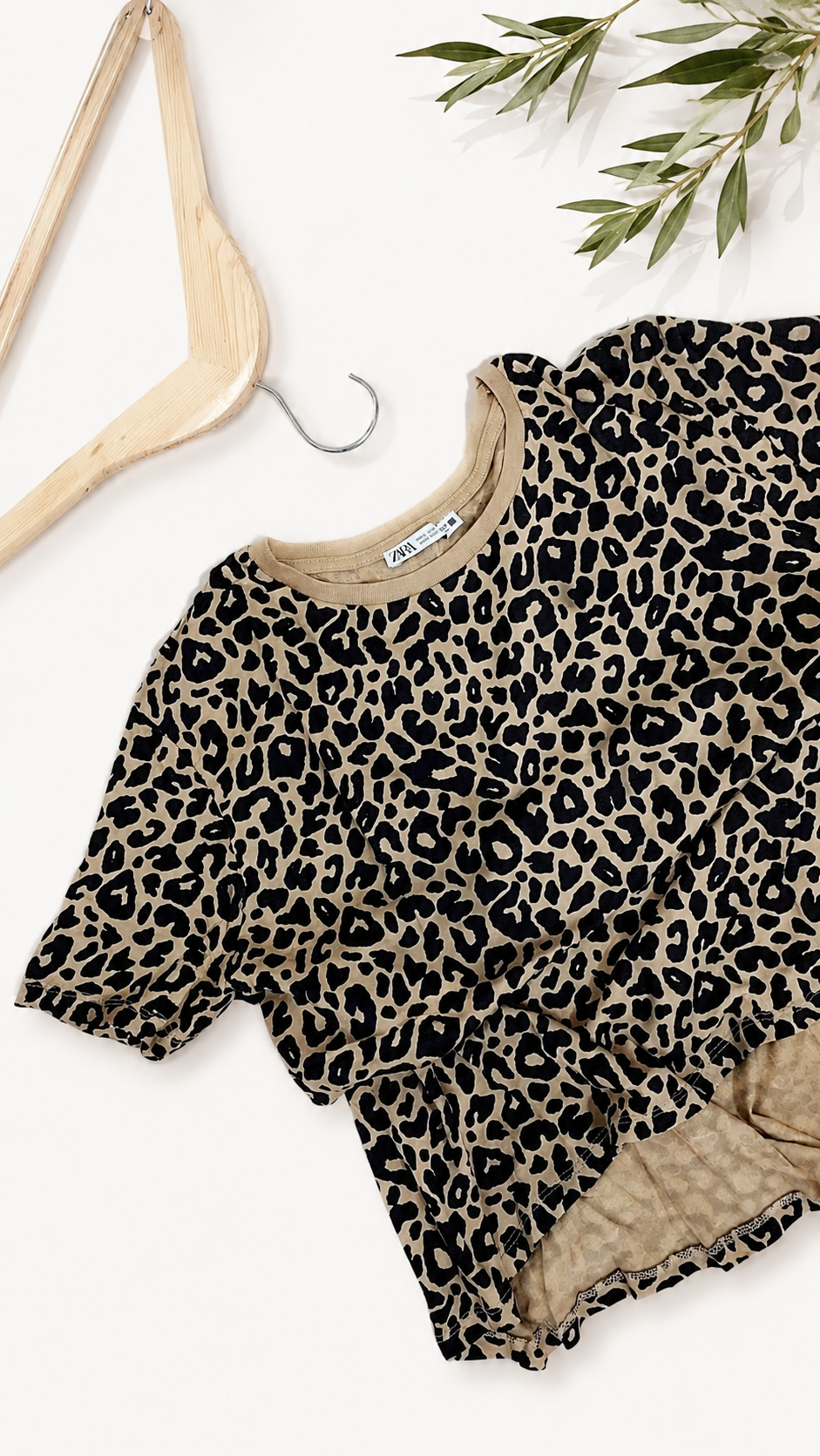 تیشرت ZARA طرح پلنگی جنس نخی